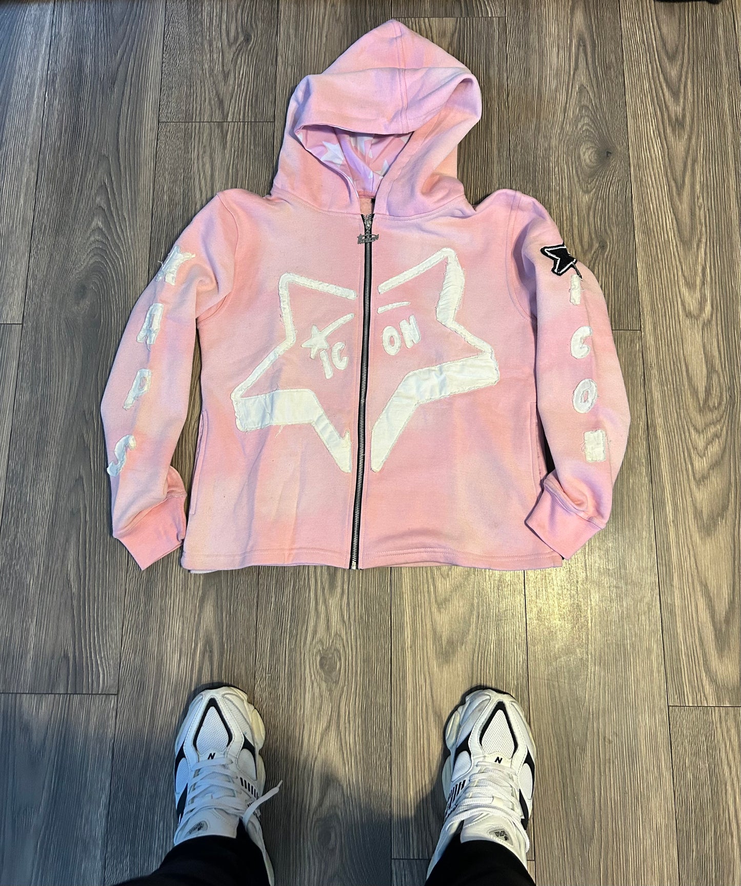 Pink Distressed Icon Zip up