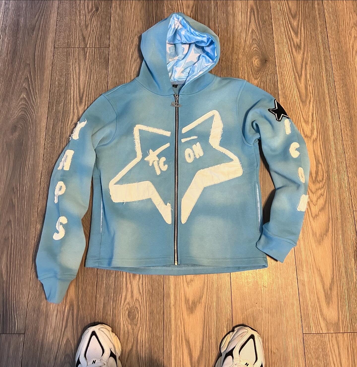 Blue Distressed Icon Zip up