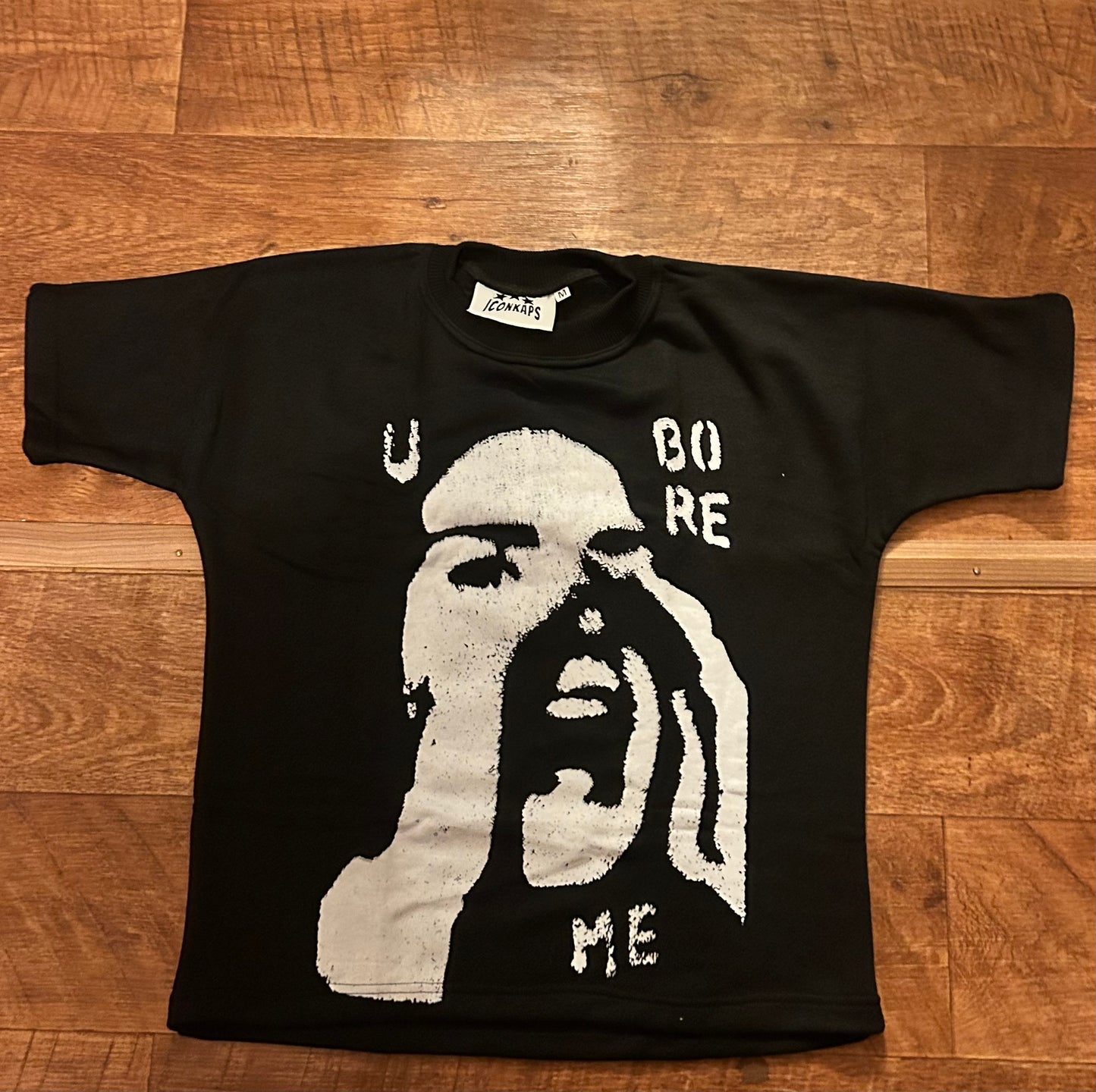 U Bore me Crop tee BLK